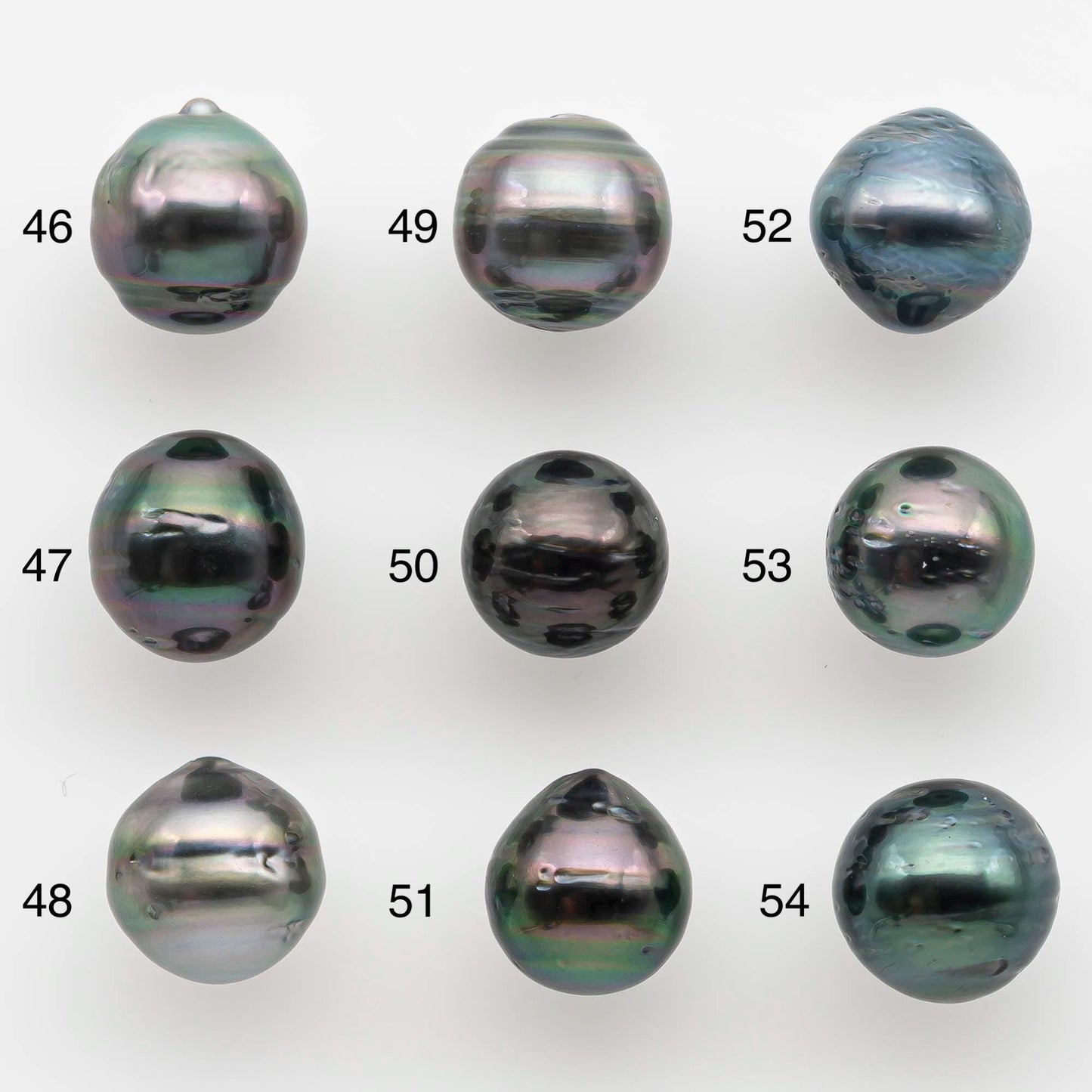 9-10mm Natural Color Tahitian Pearl Drop Shape Loose Single Piece Undrilled in High Luster and Minor Blemishes, SKU # 2587TH