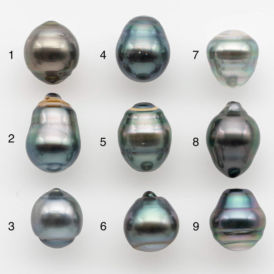 9-10mm Tahitian Pearl in Natural Color with High Luster and Minor Blemishes, One Piece Undrilled for Making Jewelry, SKU # 2588TH