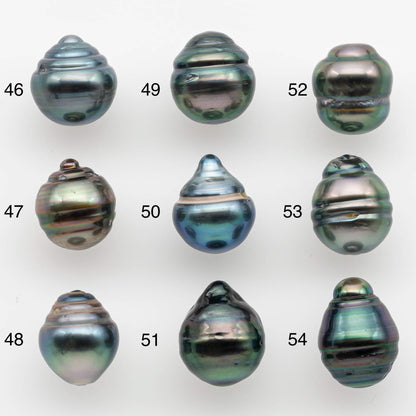 9-10mm Tahitian Pearl in Natural Color with High Luster and Minor Blemishes, One Piece Undrilled for Making Jewelry, SKU # 2588TH