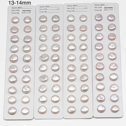 AAA Matching Pair Coin Pearls, 12-13mm, 13-14mm, 14-15mm White Color Freshwater Pearls, Undrilled, SKU#  2590FW