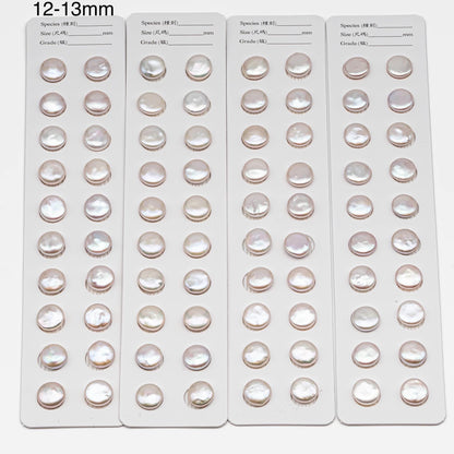 AAA Matching Pair Coin Pearls, 12-13mm, 13-14mm, 14-15mm White Color Freshwater Pearls, Undrilled, SKU#  2590FW
