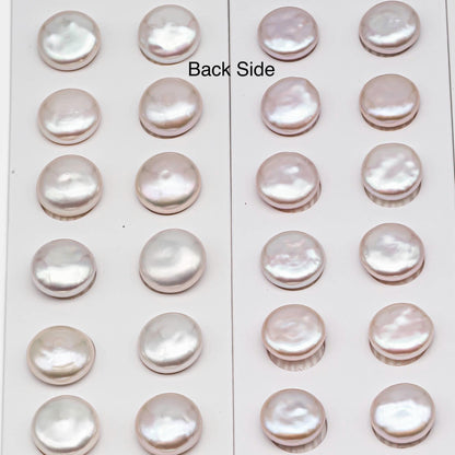 AAA Matching Pair Coin Pearls, 12-13mm, 13-14mm, 14-15mm White Color Freshwater Pearls, Undrilled, SKU#  2590FW