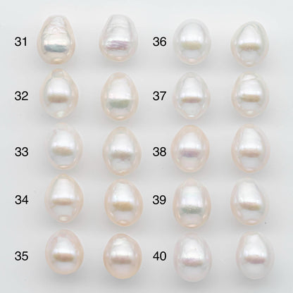 10-11mm Matching Pair Edison Pearl Undrilled with Natural Color and High Luster for Making Earring, SKU # 2592EP