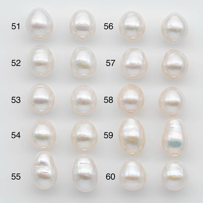 10-11mm Matching Pair Edison Pearl Undrilled with Natural Color and High Luster for Making Earring, SKU # 2592EP