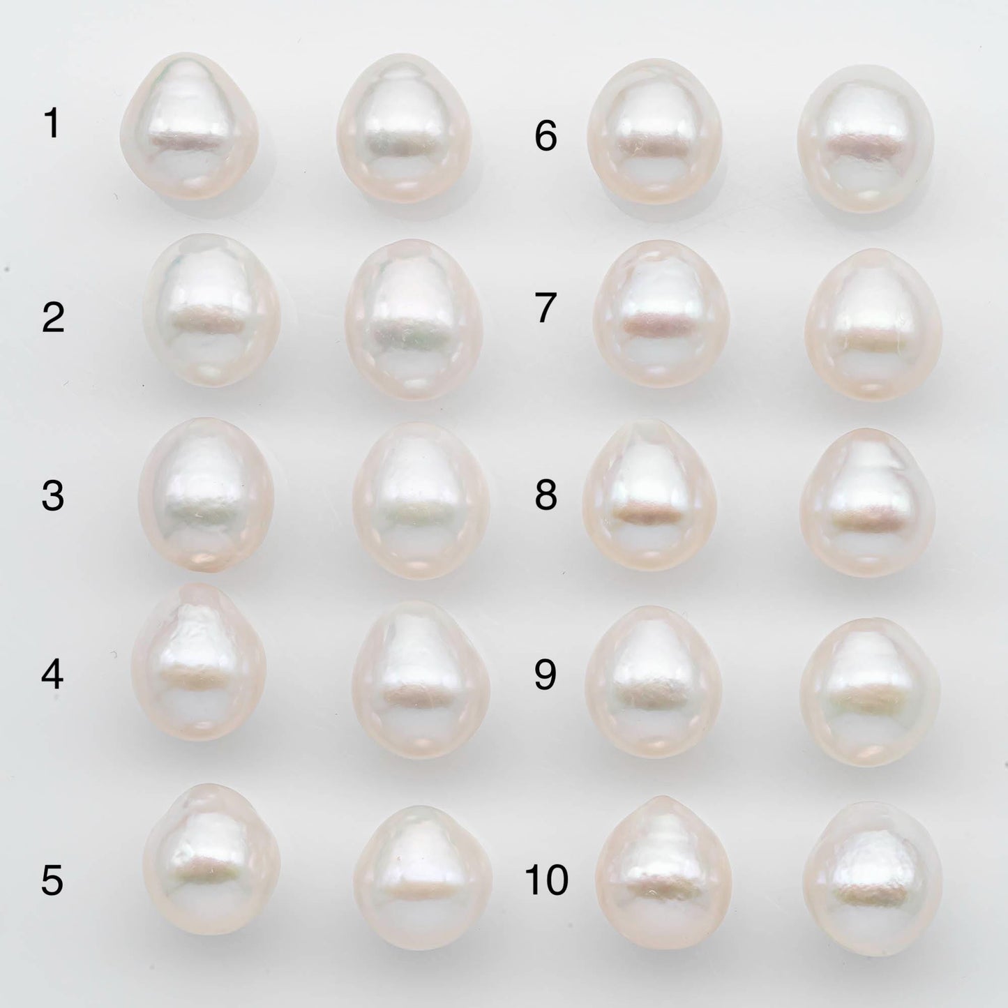 10-11mm Matching Pair Edison Pearl Undrilled with Natural Color and High Luster for Making Earring, SKU # 2592EP