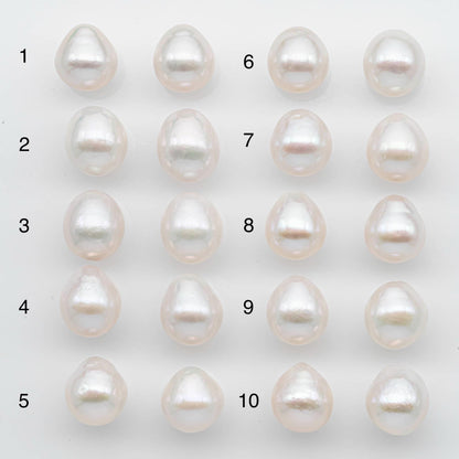 10-11mm Matching Pair Edison Pearl Undrilled with Natural Color and High Luster for Making Earring, SKU # 2592EP