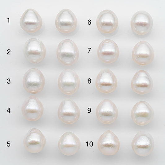 10-11mm Matching Pair Edison Pearl Undrilled with Natural Color and High Luster for Making Earring, SKU # 2592EP