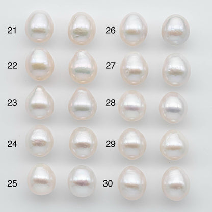 11.25-11.5mm Matching Pair  Edison Pearl Undrilled with Natural Color and High Luster for Making Earring, SKU # 2593EP