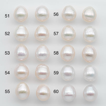 11.25-11.5mm Matching Pair  Edison Pearl Undrilled with Natural Color and High Luster for Making Earring, SKU # 2593EP