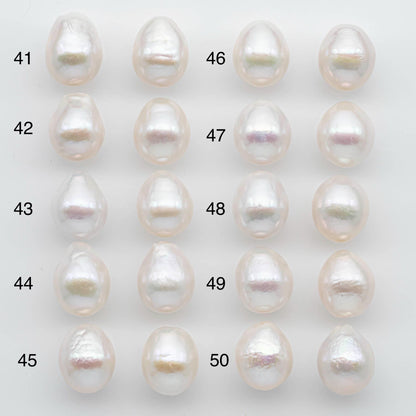 11.25-11.5mm Matching Pair  Edison Pearl Undrilled with Natural Color and High Luster for Making Earring, SKU # 2593EP