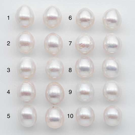 11.75-12mm Matching Pair Edison Pearl Undrilled with Natural Color and High Luster for Making Earring, SKU # 2594EP