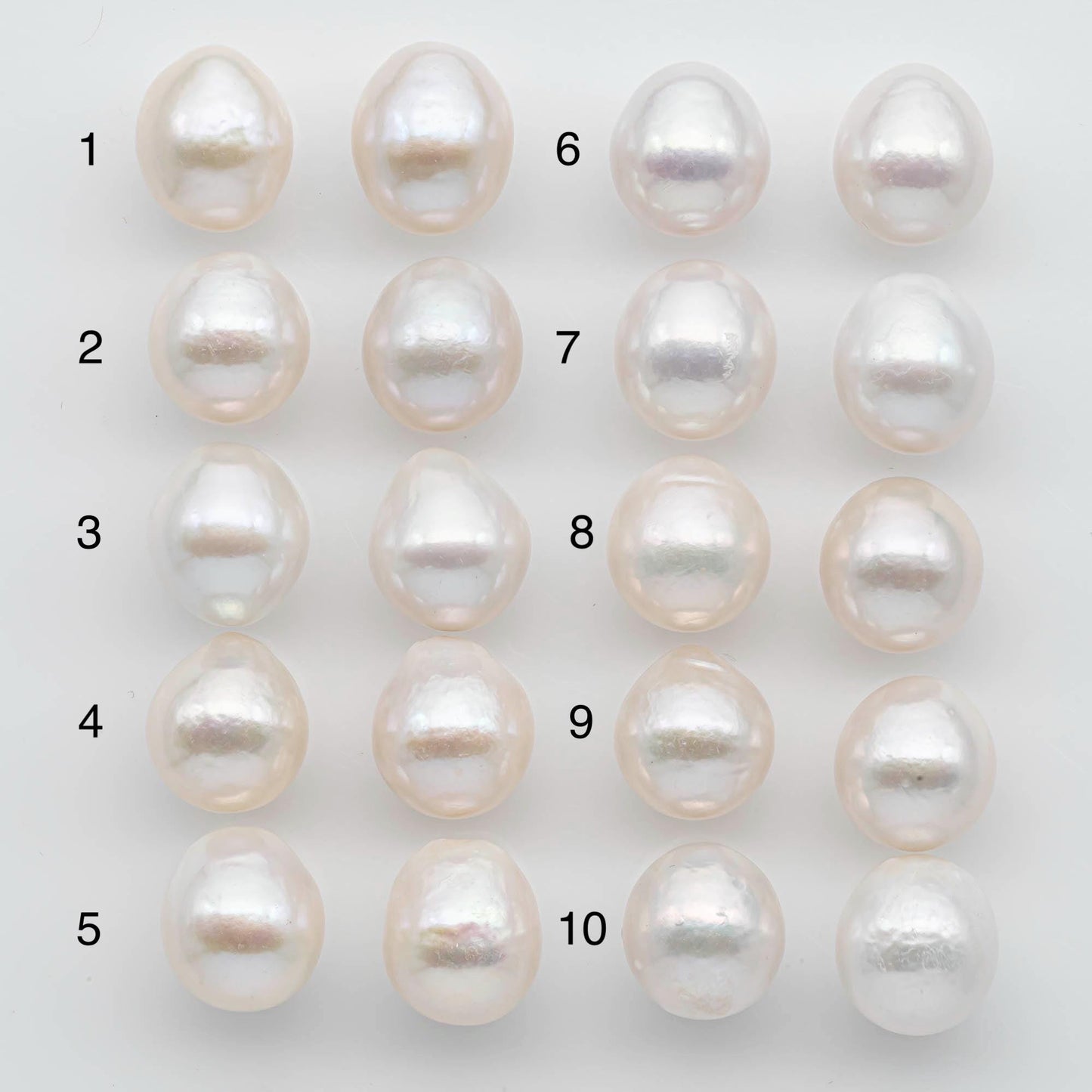 12-13mm Matching Pair  Edison Pearl Undrilled with Natural Color and High Luster for Making Earring, SKU # 2595EP