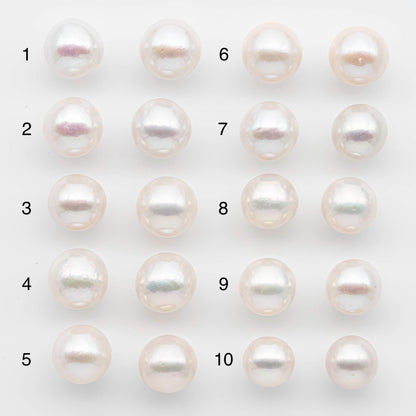 11-12mm Edison Pearls – Matching Loose Pair, White with Blemishes (Best for Stud Earrings), SKU #2597EP