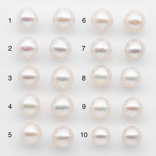 11-12mm Edison Pearls – Matching Loose Pair, White with Blemishes (Best for Stud Earrings), SKU #2597EP