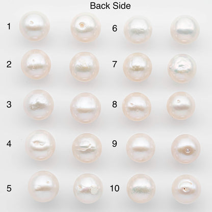 10-11mm Matching Pair Edison Pearls – White with Blemishes (Best for Stud Earrings), Undrilled – SKU #2596EP