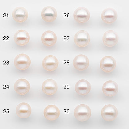 10-11mm Matching Pair Edison Pearls – White with Blemishes (Best for Stud Earrings), Undrilled – SKU #2596EP