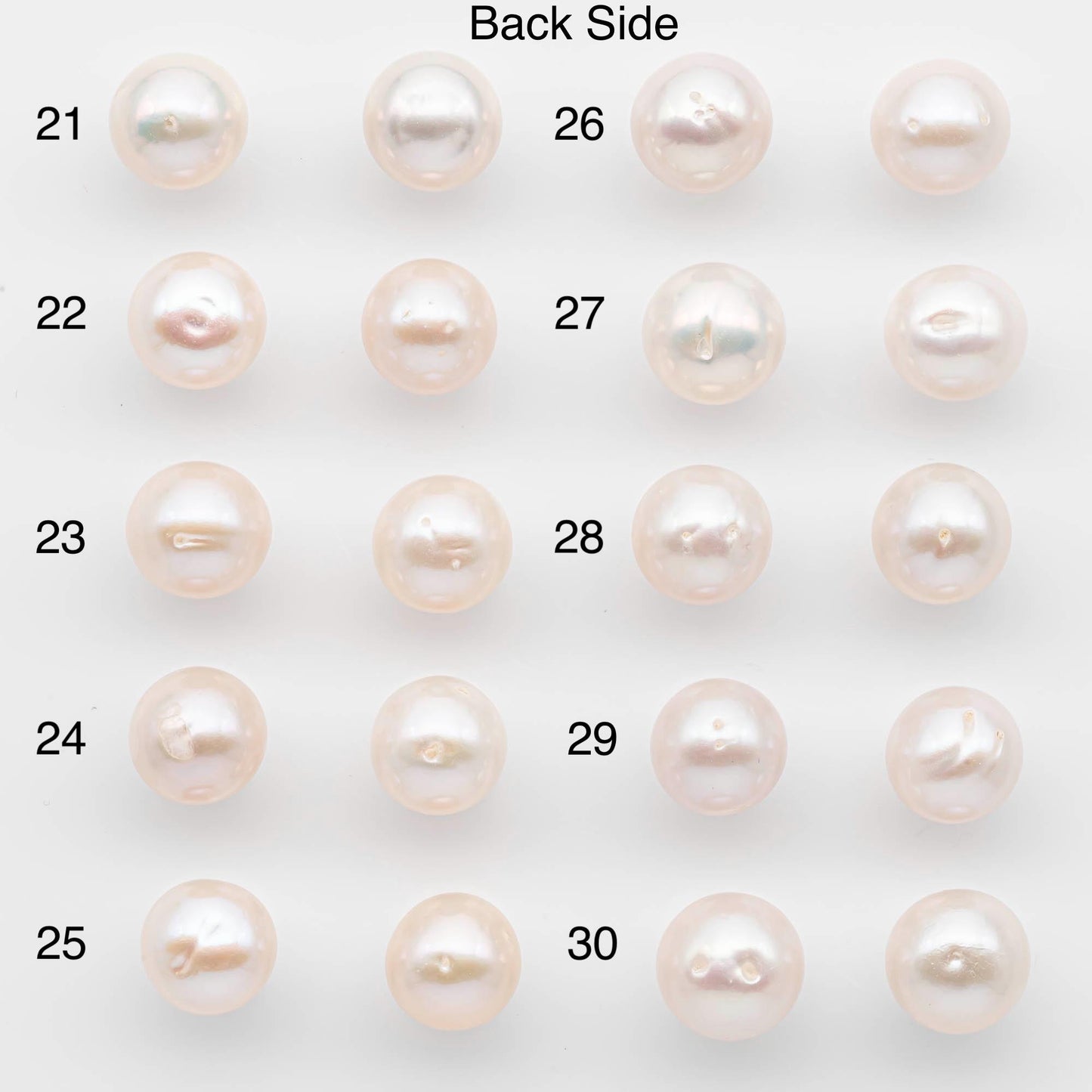 10-11mm Matching Pair Edison Pearls – White with Blemishes (Best for Stud Earrings), Undrilled – SKU #2596EP