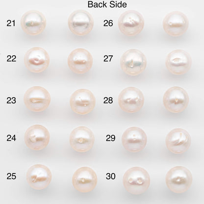 10-11mm Matching Pair Edison Pearls – White with Blemishes (Best for Stud Earrings), Undrilled – SKU #2596EP