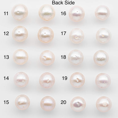 10-11mm Matching Pair Edison Pearls – White with Blemishes (Best for Stud Earrings), Undrilled – SKU #2596EP
