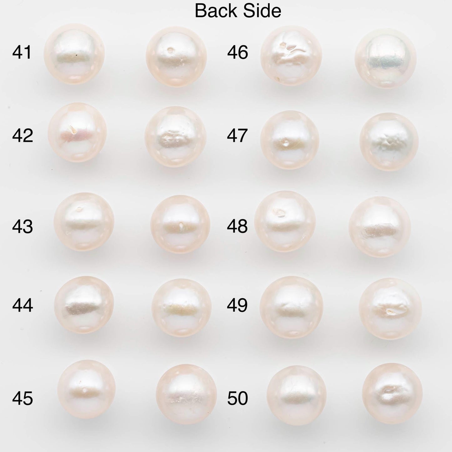 10-11mm Matching Pair Edison Pearls – White with Blemishes (Best for Stud Earrings), Undrilled – SKU #2596EP