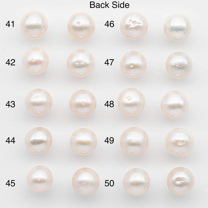 10-11mm Matching Pair Edison Pearls – White with Blemishes (Best for Stud Earrings), Undrilled – SKU #2596EP