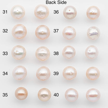10-11mm Matching Pair Edison Pearls – White with Blemishes (Best for Stud Earrings), Undrilled – SKU #2596EP