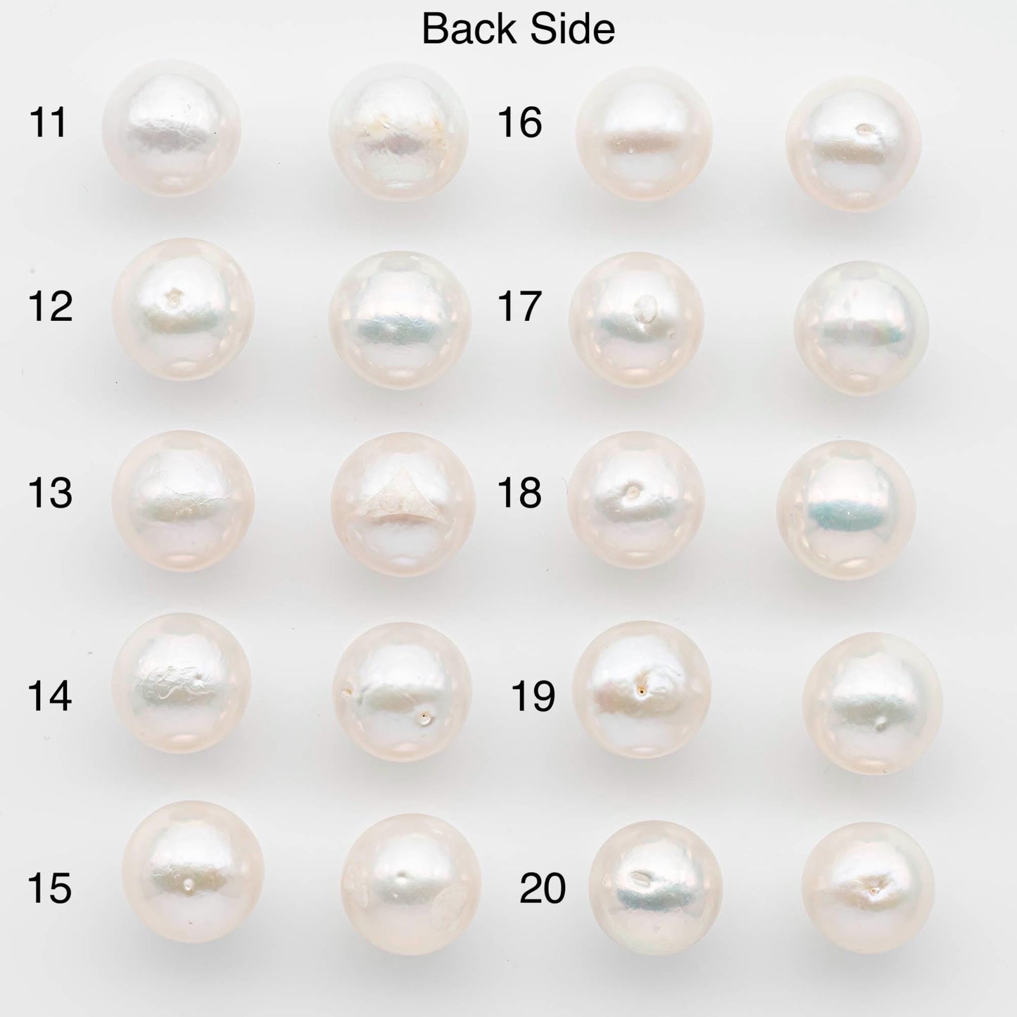 11-12mm Edison Pearls – Matching Loose Pair, White with Blemishes (Best for Stud Earrings), SKU #2597EP