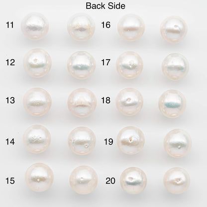 11-12mm Edison Pearls – Matching Loose Pair, White with Blemishes (Best for Stud Earrings), SKU #2597EP