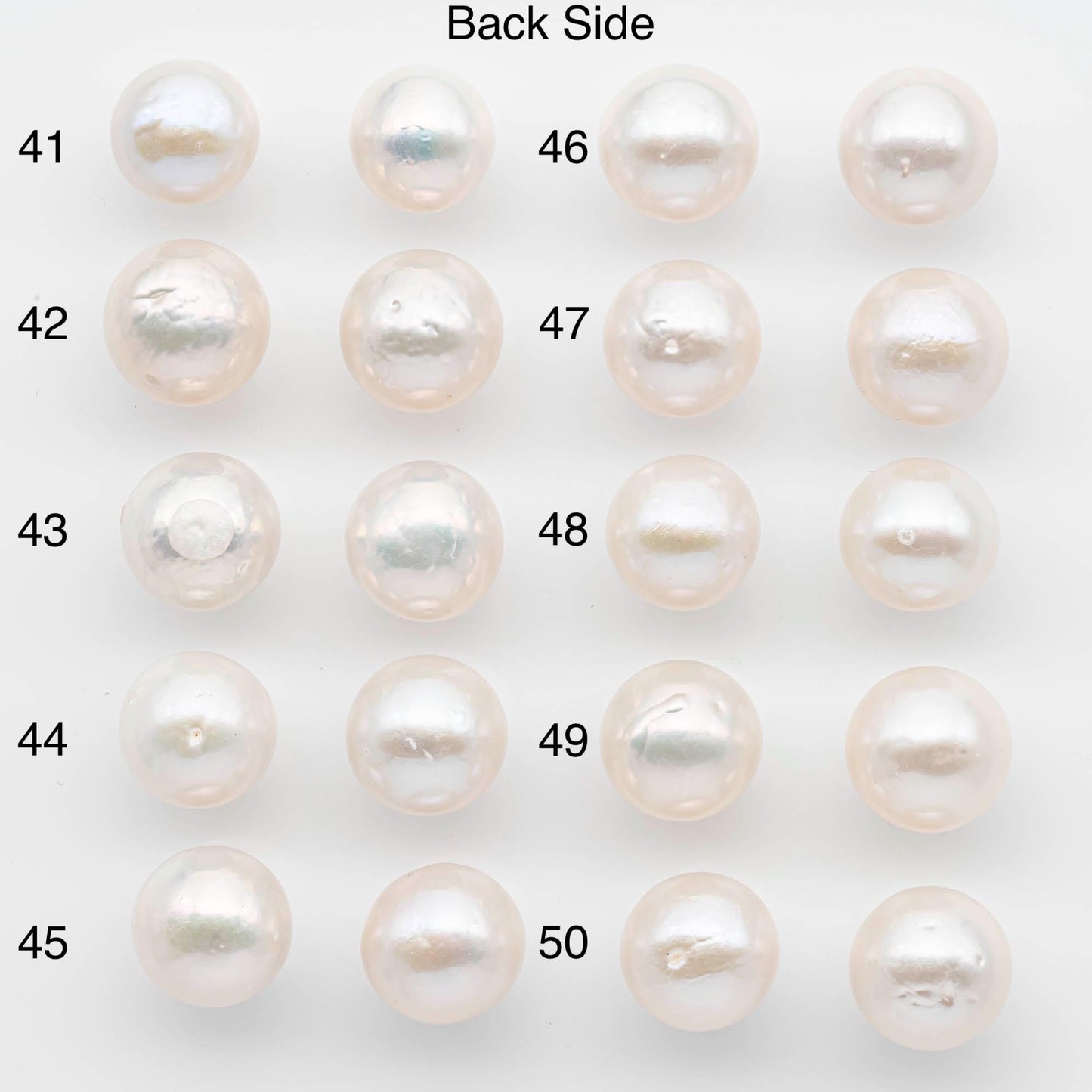 11-12mm Edison Pearls – Matching Loose Pair, White with Blemishes (Best for Stud Earrings), SKU #2597EP
