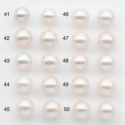 11-12mm Edison Pearls – Matching Loose Pair, White with Blemishes (Best for Stud Earrings), SKU #2597EP