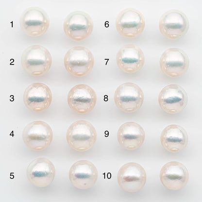 11-12mm Edison Pearls – Matching Loose Pair, White with Blemishes (Best for Stud Earrings), SKU #2598EP