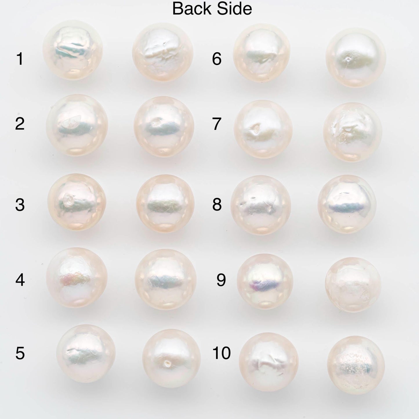 11-12mm Edison Pearls – Matching Loose Pair, White with Blemishes (Best for Stud Earrings), SKU #2598EP