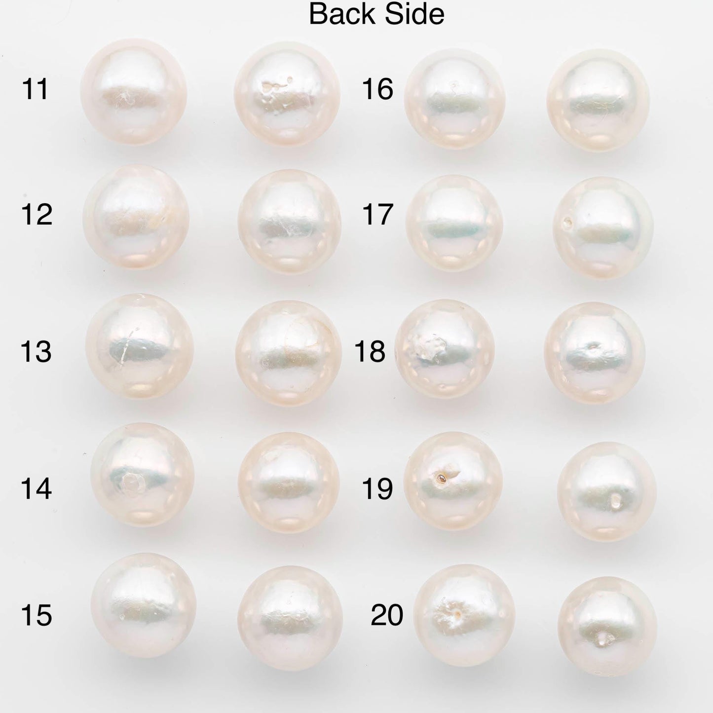 11-12mm Edison Pearls – Matching Loose Pair, White with Blemishes (Best for Stud Earrings), SKU #2598EP