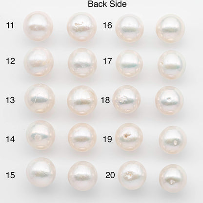 11-12mm Edison Pearls – Matching Loose Pair, White with Blemishes (Best for Stud Earrings), SKU #2598EP