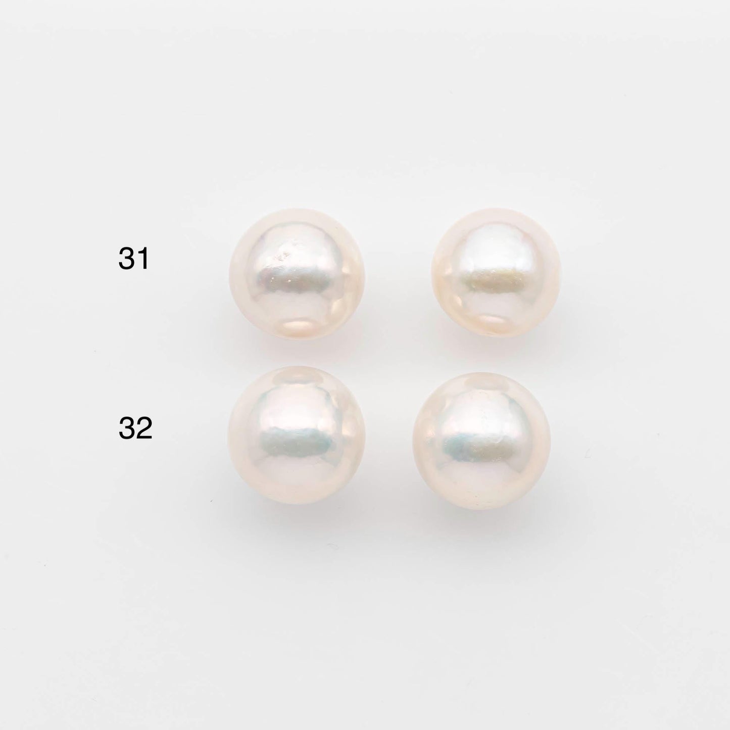 11-12mm Edison Pearls – Matching Loose Pair, White with Blemishes (Best for Stud Earrings), SKU #2598EP