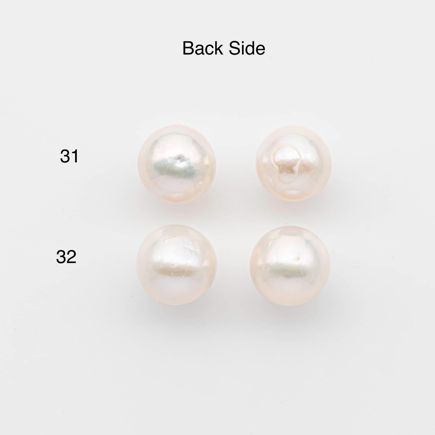11-12mm Edison Pearls – Matching Loose Pair, White with Blemishes (Best for Stud Earrings), SKU #2598EP