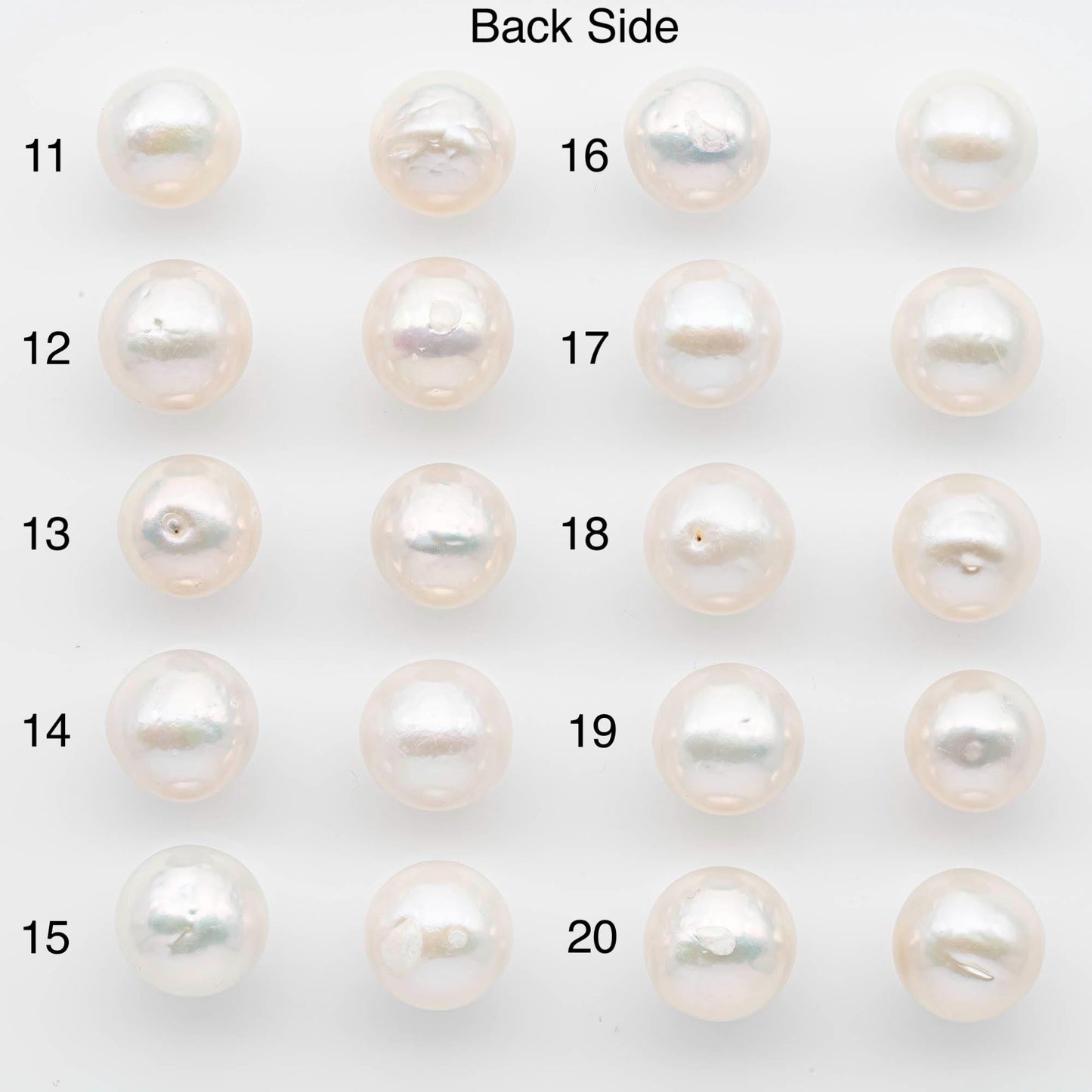 12-13mm Edison Pearls – Matching Loose Pair, White with Blemishes (Best for Stud Earrings), SKU #2600EP