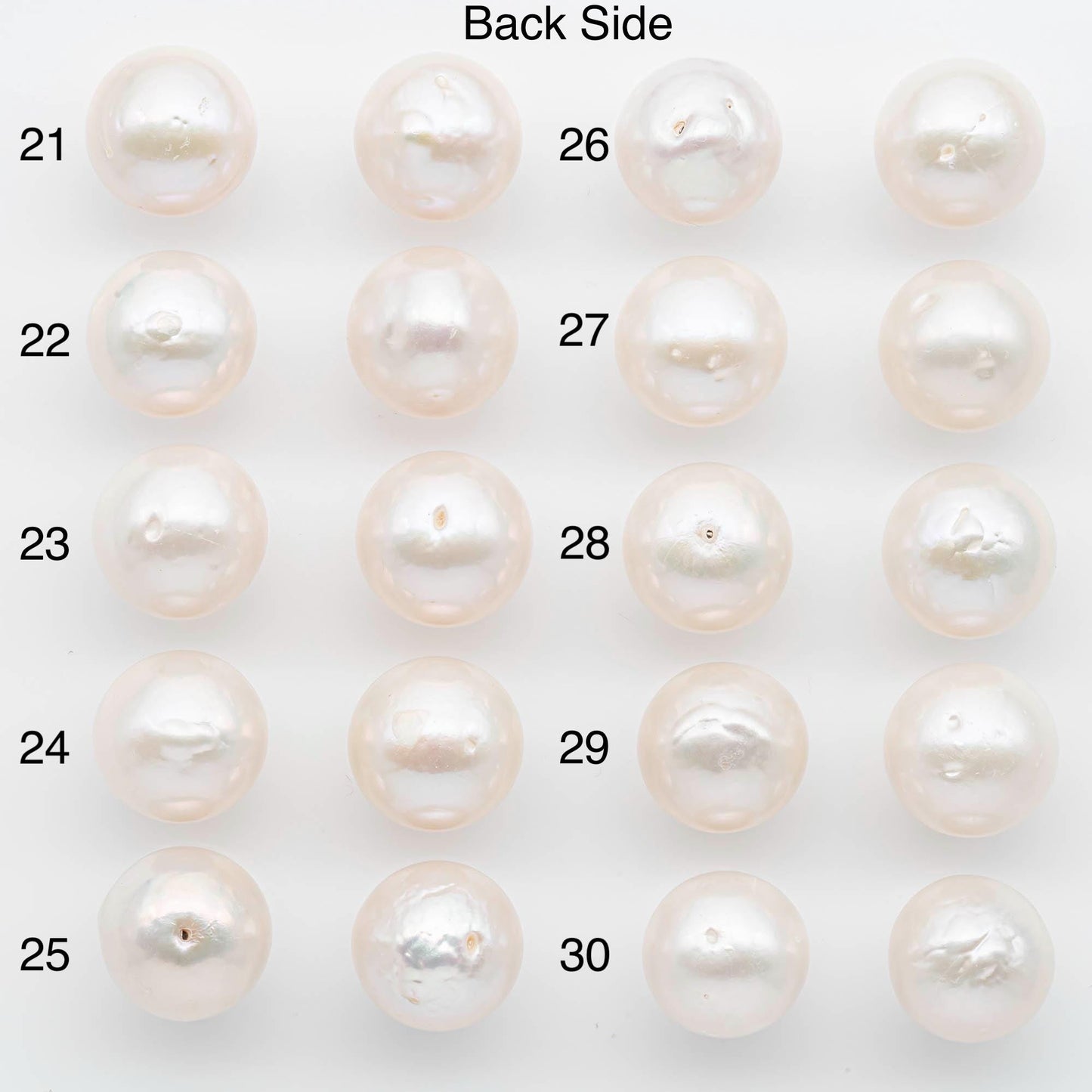 14-15mm Edison Pearls – Matching Loose Pair, White with Blemishes (Best for Stud Earrings), SKU #2601EP