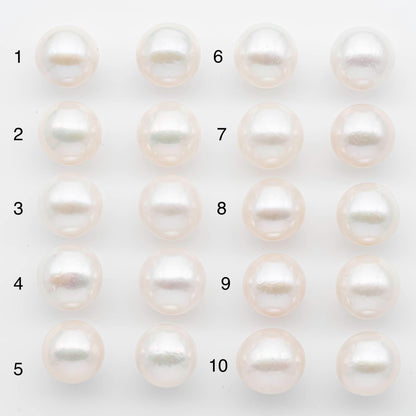 14-15mm Edison Pearls – Matching Loose Pair, White with Blemishes (Best for Stud Earrings), SKU #2601EP