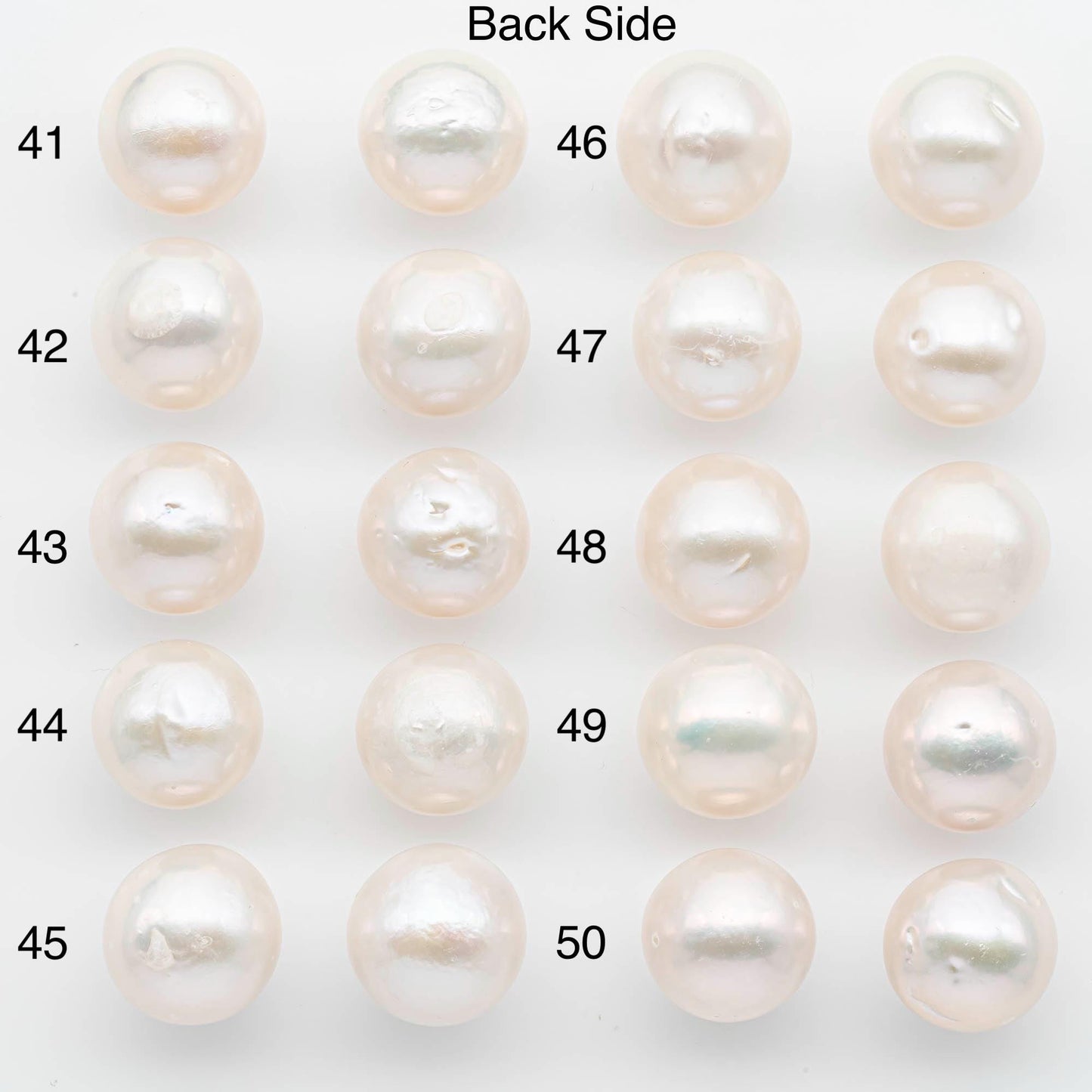 14-15mm Edison Pearls – Matching Loose Pair, White with Blemishes (Best for Stud Earrings), SKU #2601EP