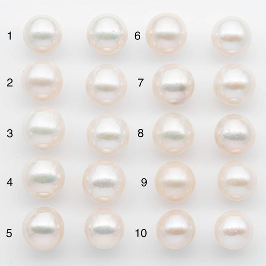 14-15mm Matching Pair Edison Pearls – White with Blemishes (Best for Stud Earrings), SKU #2602EP