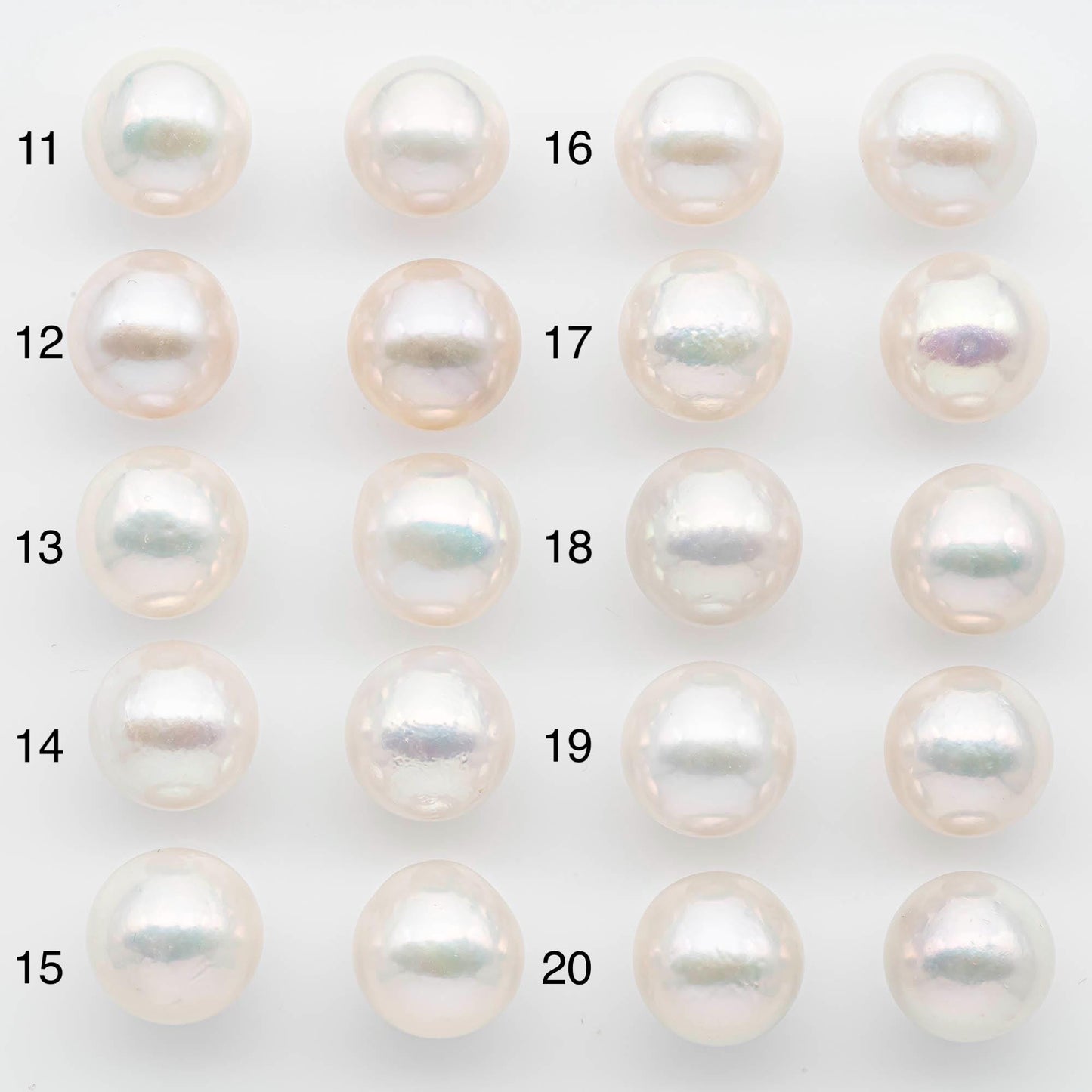 14-15mm Matching Pair Edison Pearls – White with Blemishes (Best for Stud Earrings), SKU #2602EP