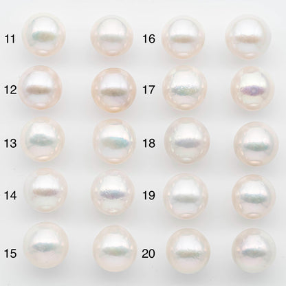 14-15mm Matching Pair Edison Pearls – White with Blemishes (Best for Stud Earrings), SKU #2602EP