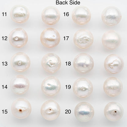 14-15mm Matching Pair Edison Pearls – White with Blemishes (Best for Stud Earrings), SKU #2602EP