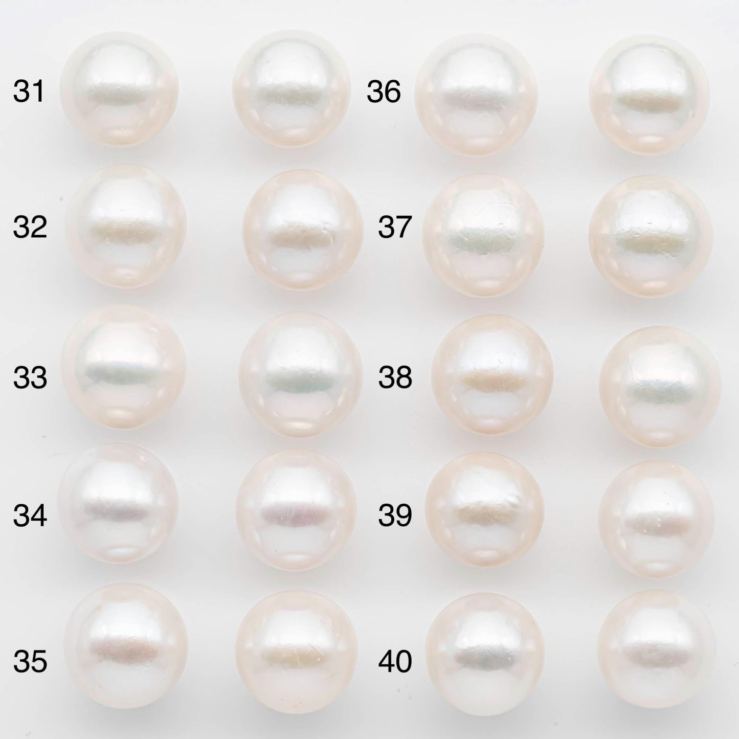 14-15mm Matching Pair Edison Pearls – White with Blemishes (Best for Stud Earrings), SKU #2602EP