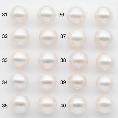 14-15mm Matching Pair Edison Pearls – White with Blemishes (Best for Stud Earrings), SKU #2602EP