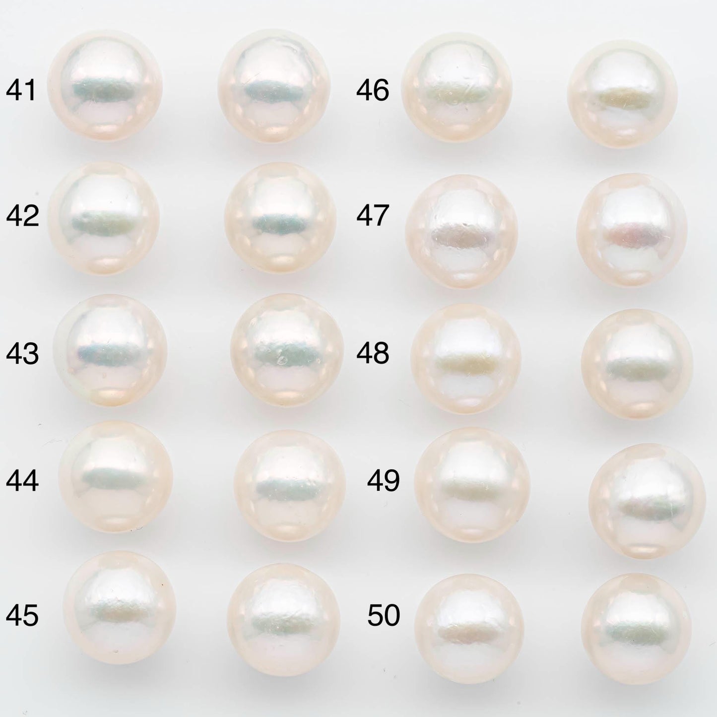 14-15mm Matching Pair Edison Pearls – White with Blemishes (Best for Stud Earrings), SKU #2602EP