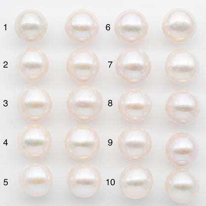 14-15mm Matching Pair Edison Pearls – White with Blemishes (Best for Stud Earrings), Undrilled, SKU #2603EP