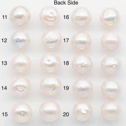 14-15mm Matching Pair Edison Pearls – White with Blemishes (Best for Stud Earrings), Undrilled, SKU #2603EP