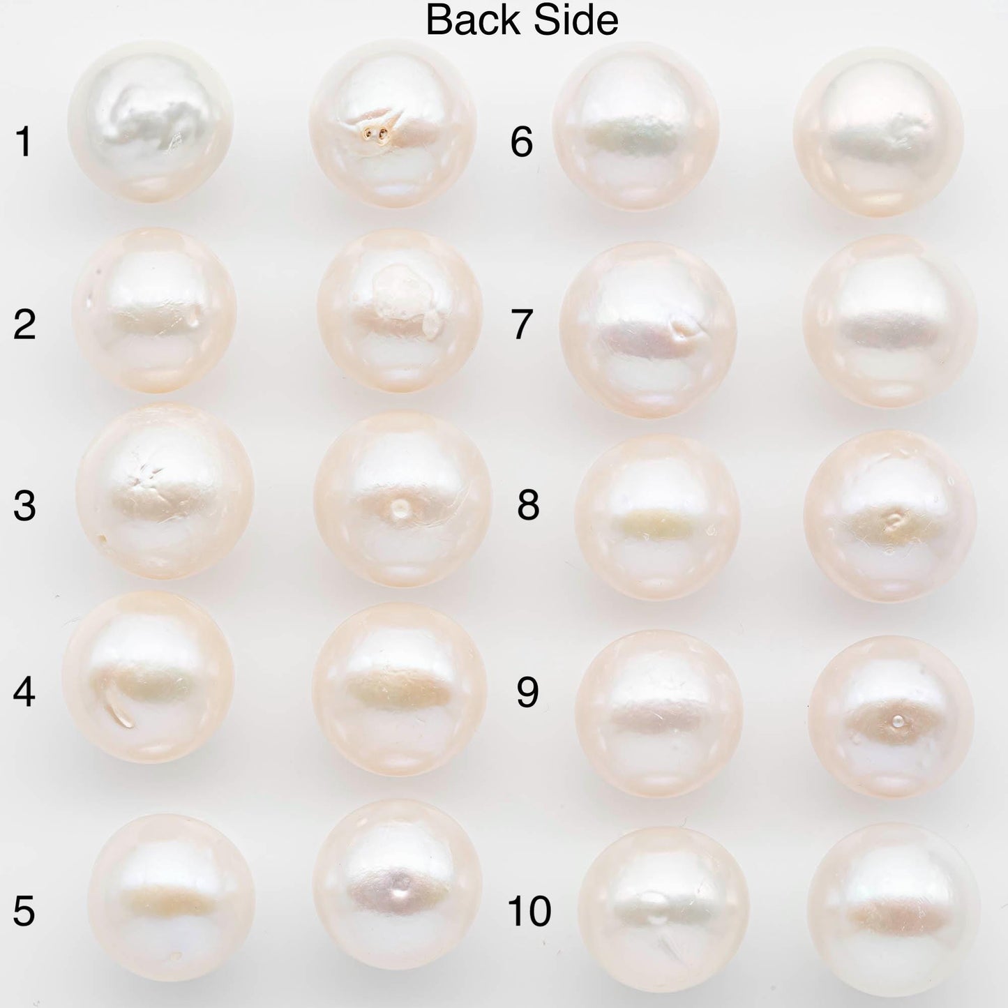 14-15mm Matching Pair Edison Pearls – White with Blemishes (Best for Stud Earrings), Undrilled, SKU #2603EP
